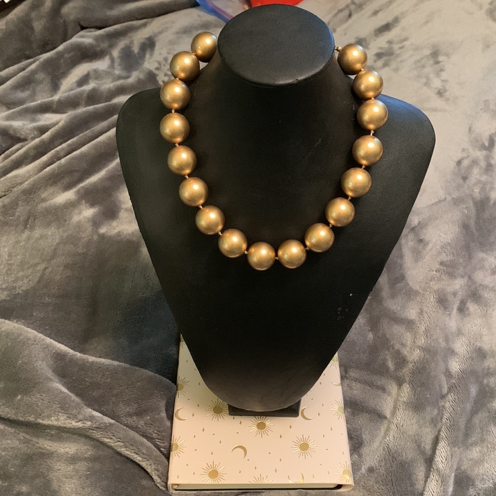 VINTAGE ERWIN PEARL 18 inch gold ball necklace